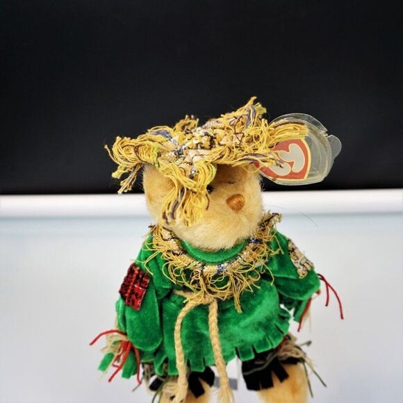 Ty Beanie Babies Alfalfa Scarecrow Bear Retired Plush Toy 1993 Attic Treasures - Picture 2 of 10